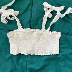 White nasty gal crop top